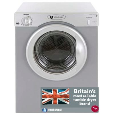 White Knight C37AS 3kg Compact Uni-directional Dryer - Silver White Knight C37AS 3kg Compact Uni-directional Dryer - Silver